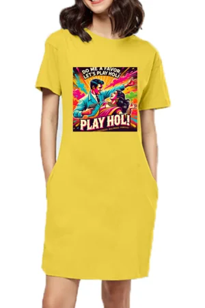 Female Bollywood style Holi T-shirt Dress