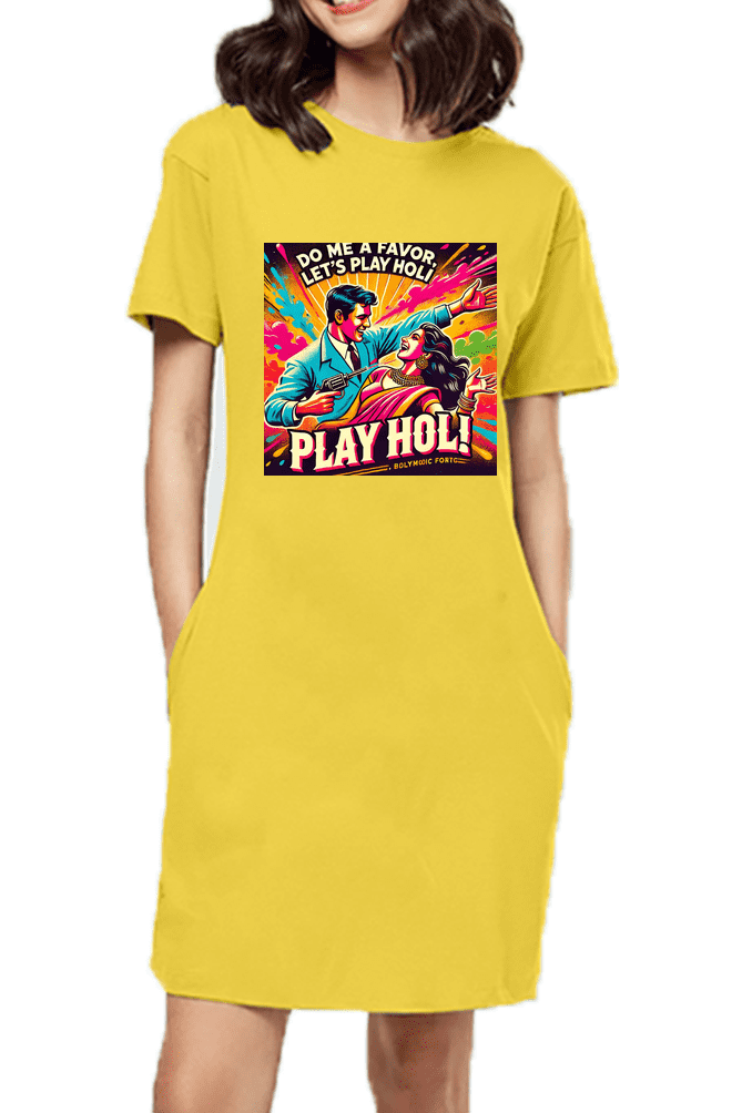 Female Bollywood style Holi T-shirt Dress