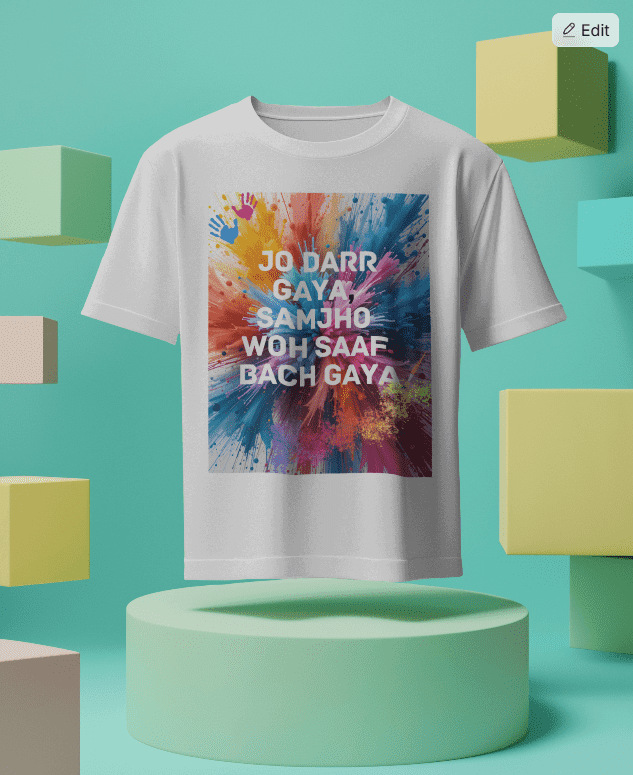 Unisex Funny Holi T-shirt Jo darr gya