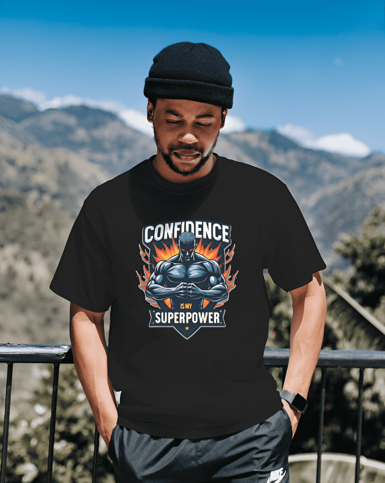 Men's Oversized T-shirt "Confidence is My Superpower"